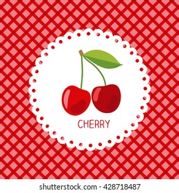 Cute card with cherry