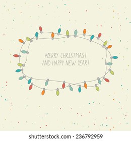 Cute Card With Christmas Lights