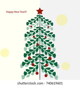 Cute card with Christmas tree