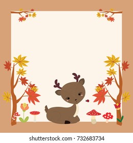 cute card with deer. vector illustration
