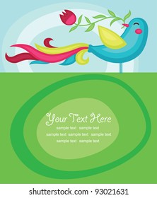 cute card design with bird. vector illustration