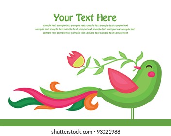 cute card design with bird. vector illustration