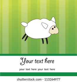 Cute card design with fun sheep. vector illustration