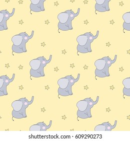 Cute card with elephant baby