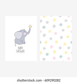 Cute card with elephant baby