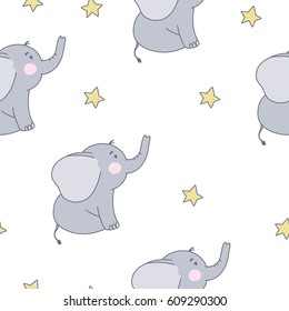 Cute card with elephant baby