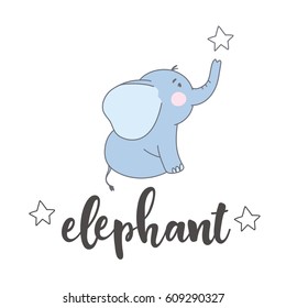 Cute Card With Elephant Baby