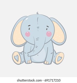 Cute card with elephant baby