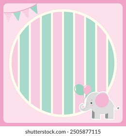 Cute card elephant frame party tags