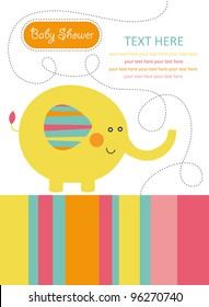 cute card with elephant. vector illustration