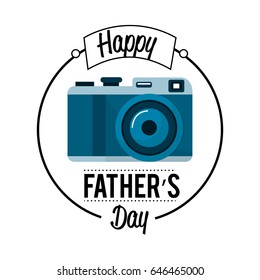 cute card of father day with camera decoration