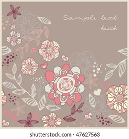 cute card with flowers