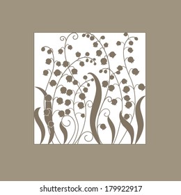 Cute card with flowers . lily of the valley