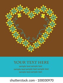 cute card with flowers. vector illustration