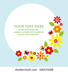 cute card with flowers. vector illustration