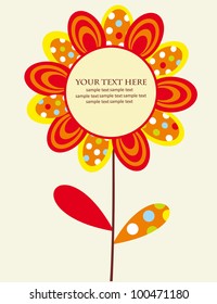 cute card with flowers. vector illustration