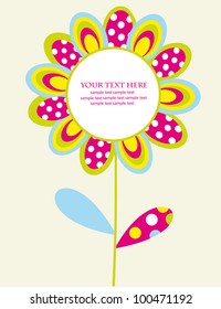 cute card with flowers. vector illustration