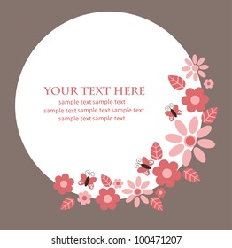 cute card with flowers. vector illustration