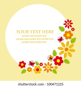 cute card with flowers. vector illustration
