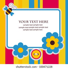 cute card with flowers. vector illustration