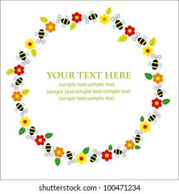 cute card with flowers. vector illustration