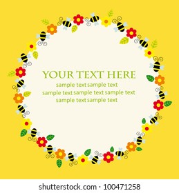 cute card with flowers. vector illustration