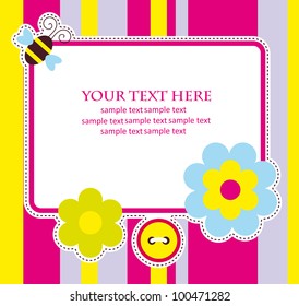 cute card with flowers. vector illustration