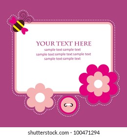 cute card with flowers. vector illustration