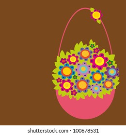 cute card with flowers. vector illustration