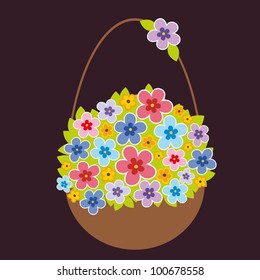cute card with flowers. vector illustration