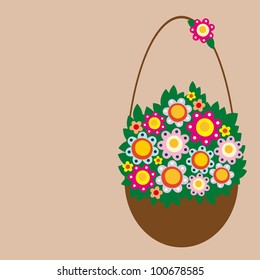 cute card with flowers. vector illustration