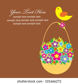 cute card with flowers. vector illustration