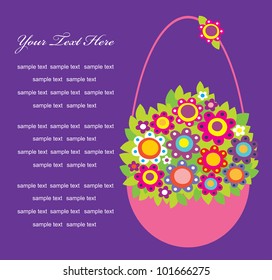 cute card with flowers. vector illustration