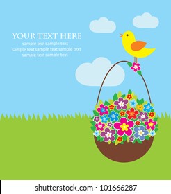 cute card with flowers. vector illustration