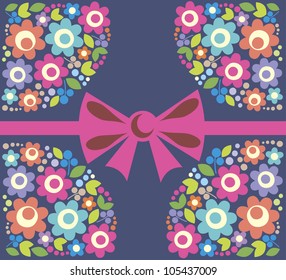 cute card with flowers. vector illustration