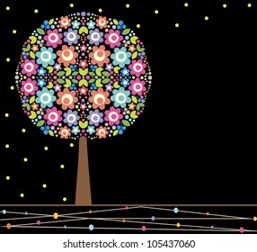 cute card with flowers. vector illustration