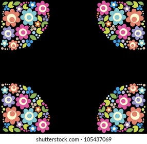 cute card with flowers. vector illustration