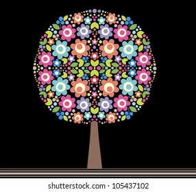 cute card with flowers. vector illustration