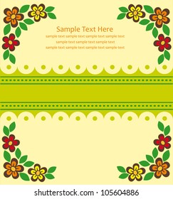 cute card with flowers. vector illustration