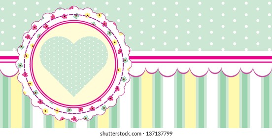 cute card with flowers. vector illustration