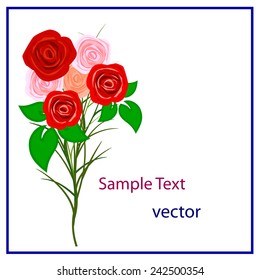 cute card with flowers. vector illustration