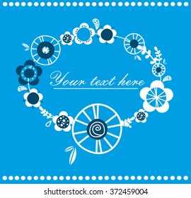cute card with flowers. vector illustration
