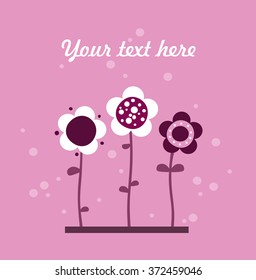 cute card with flowers. vector illustration