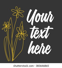 cute card with flowers. vector illustration