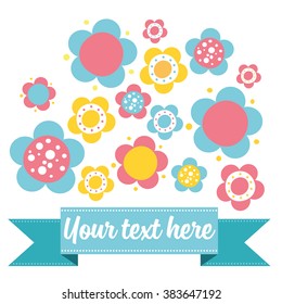 cute card with flowers. vector illustration