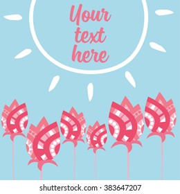 cute card with flowers. vector illustration