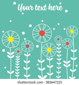 cute card with flowers. vector illustration