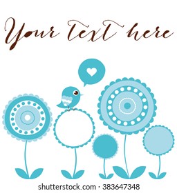 cute card with flowers. vector illustration