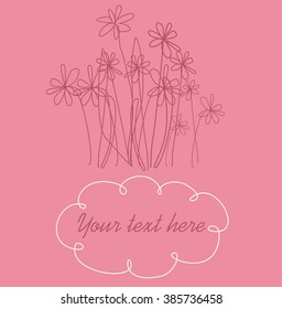 cute card with flowers. vector illustration
