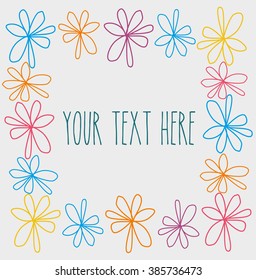 cute card with flowers. vector illustration
